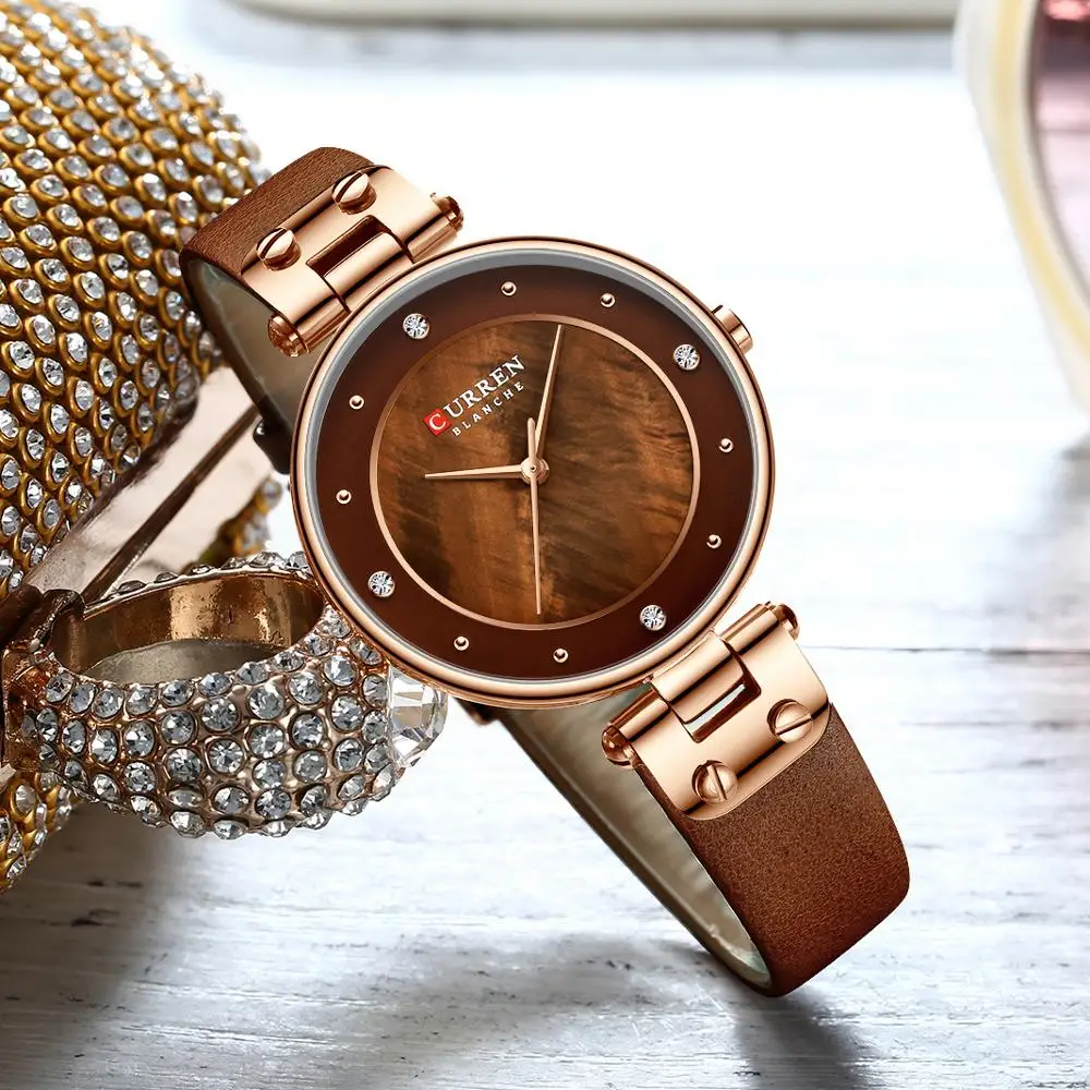 

CURREN Fashion Luxury Brand Women Quartz Watch Creative Ladies Wrist Watches for Female Clock Relogio Feminino Leather Watch