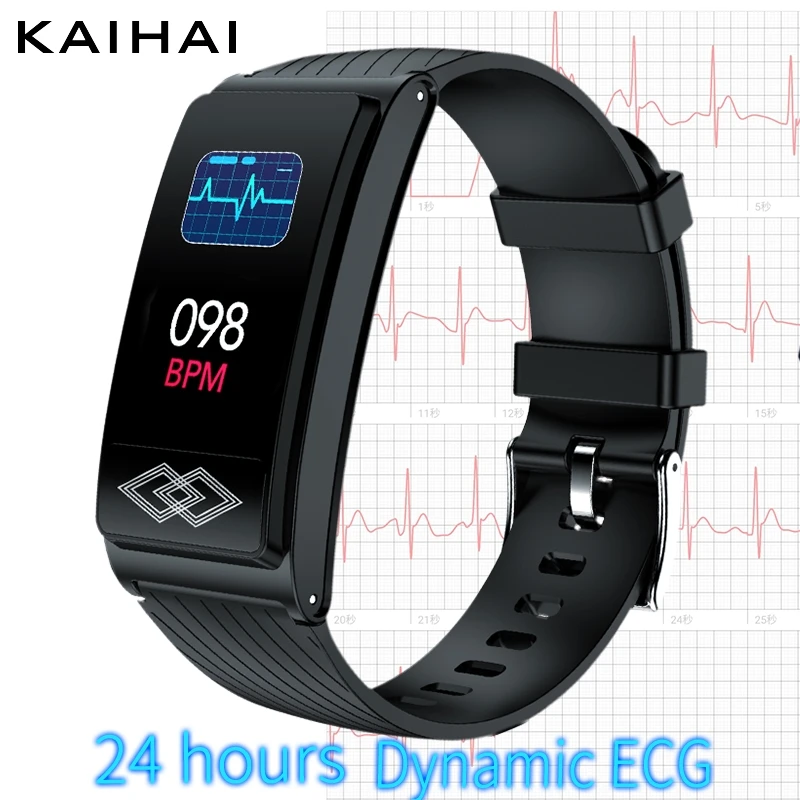 

24 hour dynamic ECG HRV SpO2 Blood oxygen Heart rate monitor smartband Fitness Tracker smart bracelet band watch sleep wristband