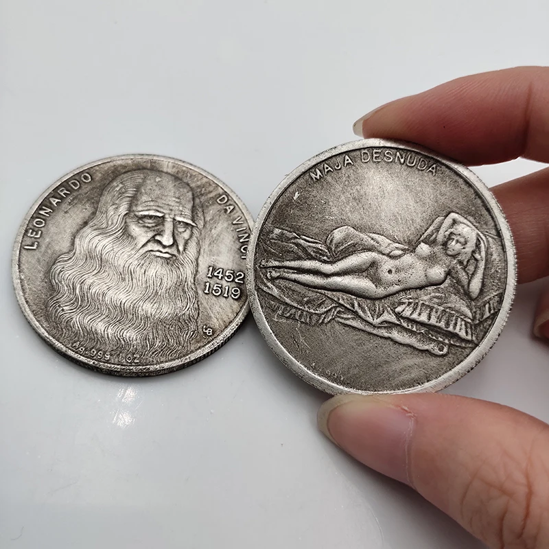 

Italy Da Vinci Commemorative Coin Collection 1452-1519 Souvenir Sexy Woman Home Decoration Crafts Desktop Ornaments Gift