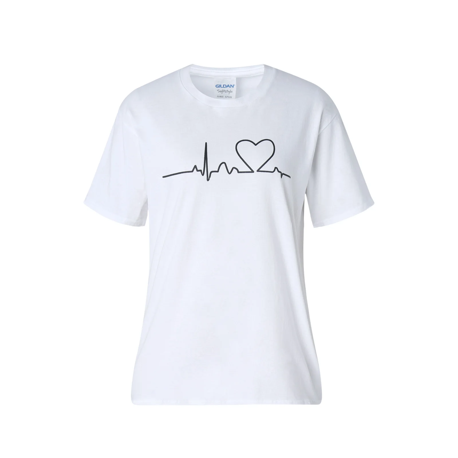 

Unisex Loose Printed T-shirt, Summer Adults Casual Style Short Sleeve Round Neck Knotted Pullover