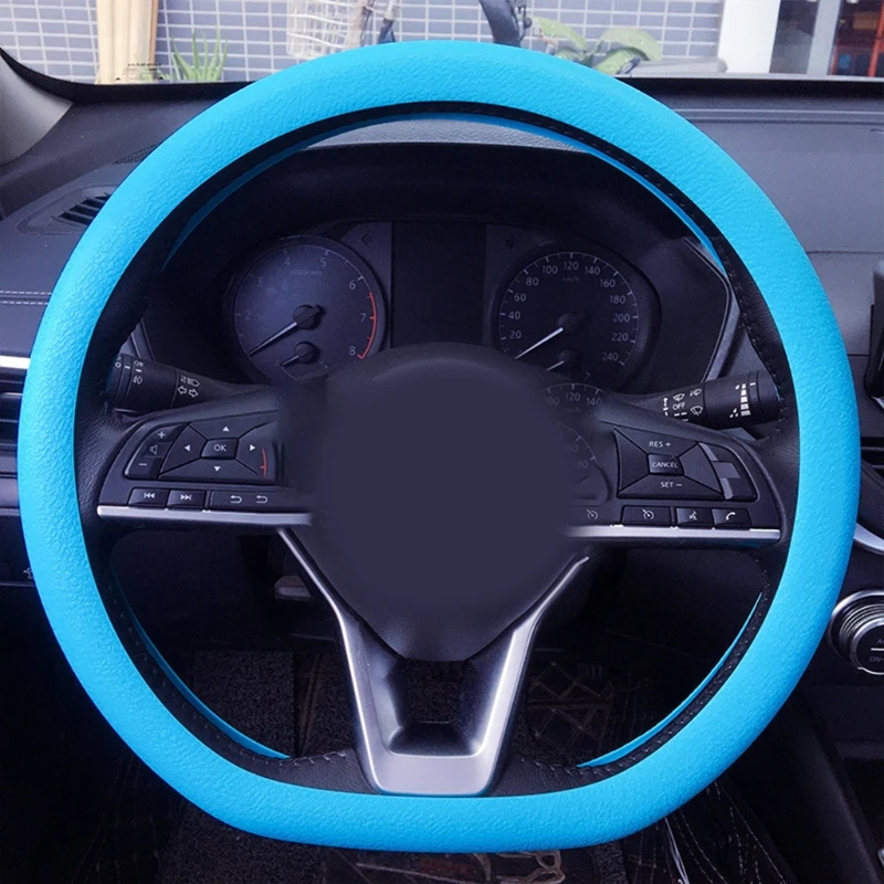 

32cm-40cm Universal Elastic Anti-slip Soft Silicone Car Steering Wheel Case Cover Shell Skidproof Auto Styling Accessories