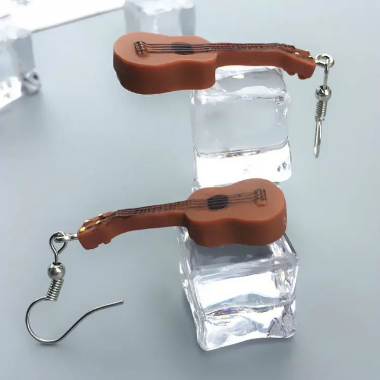 Модные музыкальные Музыкальные инструменты гитара серьги для женщин и девочек