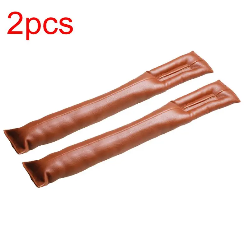 2pcs Brown Автомобильная подкладка для щели ПУ кожа наполнители кобура наполнитель пространства подкладка защитный чехол автоматический очиститель Чистая Зарядка для бардачка пробка - Название цвета: 2pcs Brown