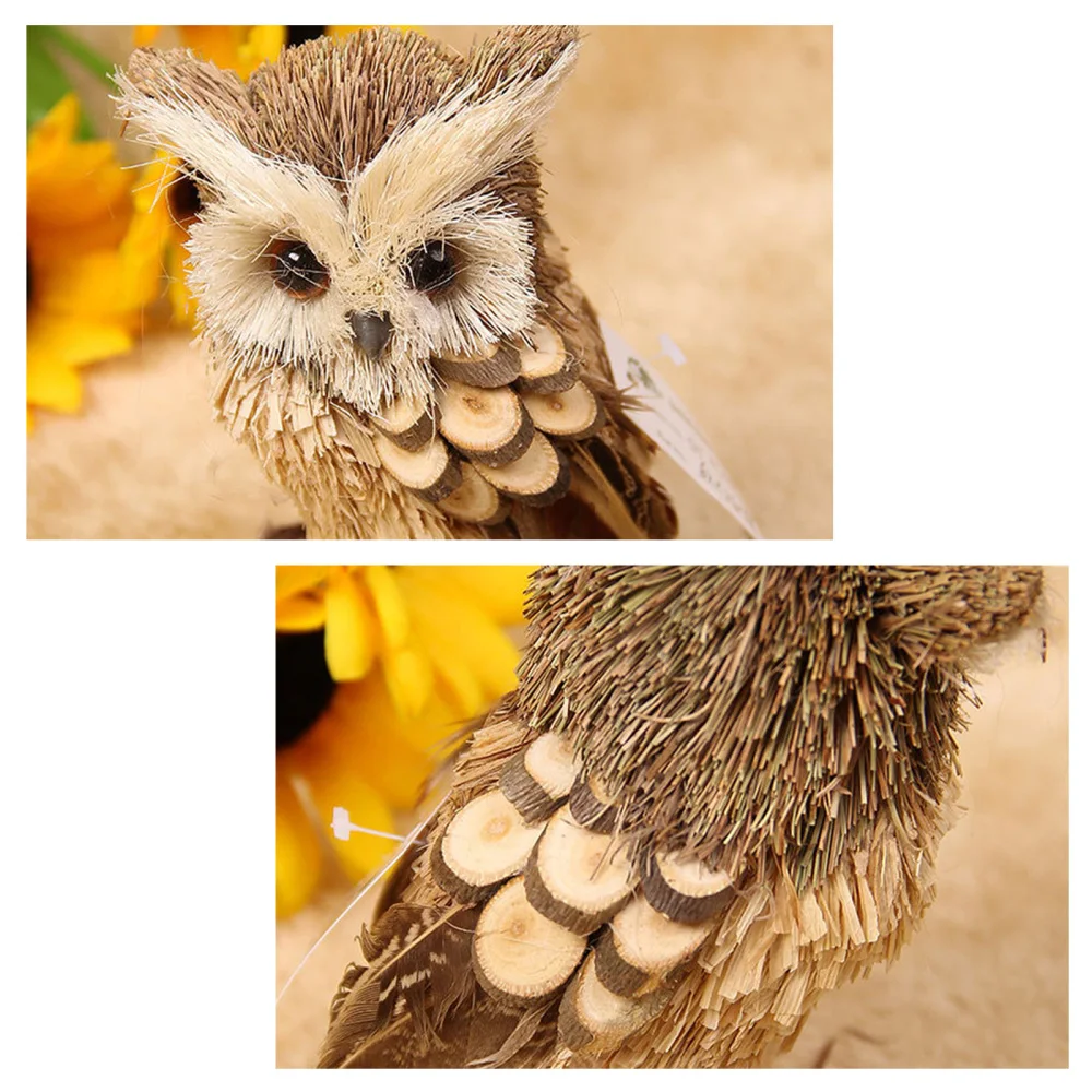 

Artificial Owl Kid's Gift Tilted Head Bird Hanging Piece Ornaments For Easter Creative Straw Bunny Grass Imitation Animal Model