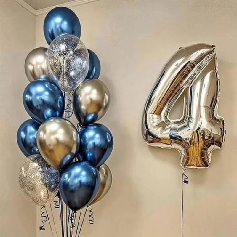 1 SET 18inch Metallic Star Heart Balloons Confetti Birthday Party Air Helium Balloon Decor Wedding Festival Balon Ballons | Дом и сад