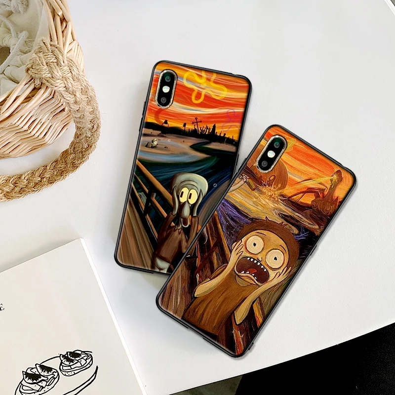 Крик от Munch ультра тонкий чехол для iPhone XS Max XR Мягкий силиконовый X 6 6S 7 8 Plus Coque Funda |