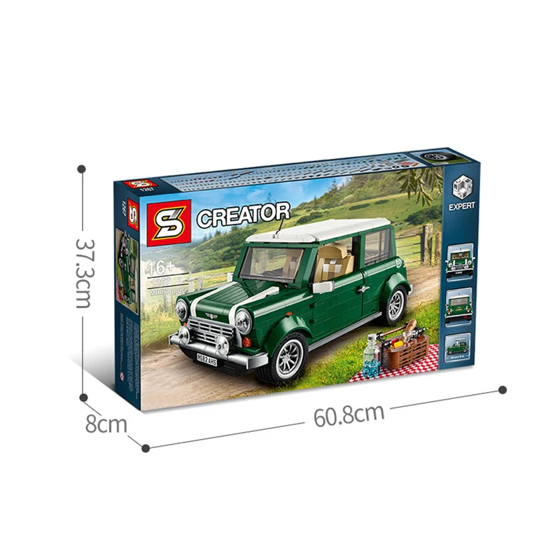 

1267 high tech Mini Cooper Creator Expert Compatible 10242 DIY Building Blocks Bricks Classic Car Model Kids Gift Toys