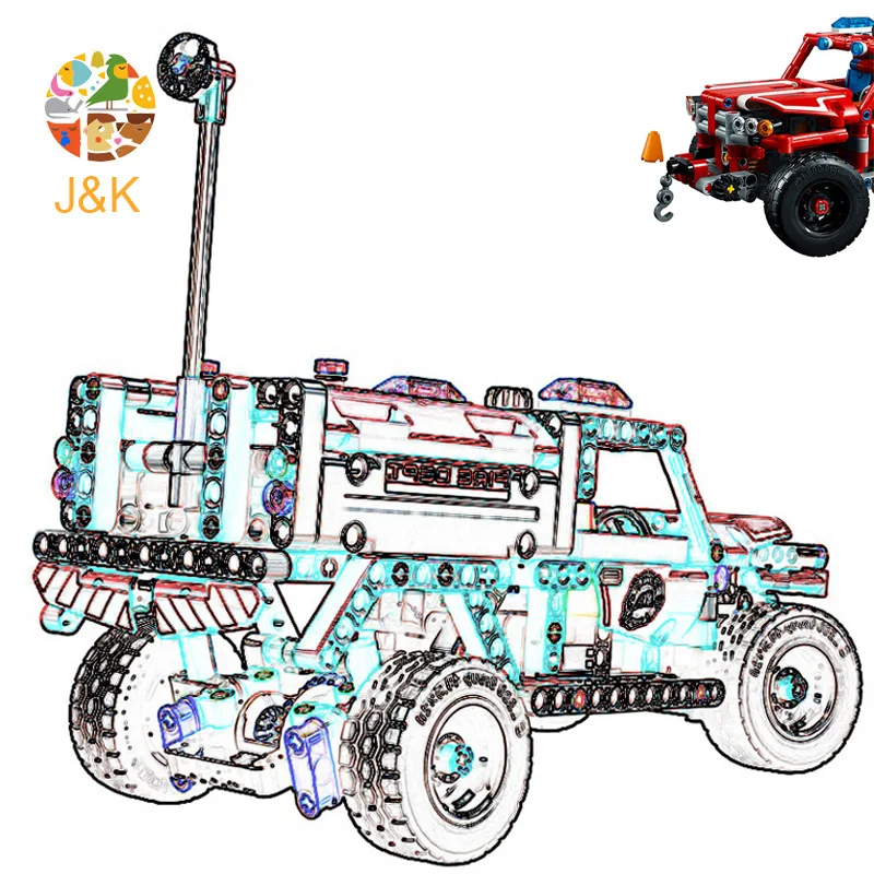 42075 513 шт серии Technic 2в1 первый ответчик грузовик строительные блоки для