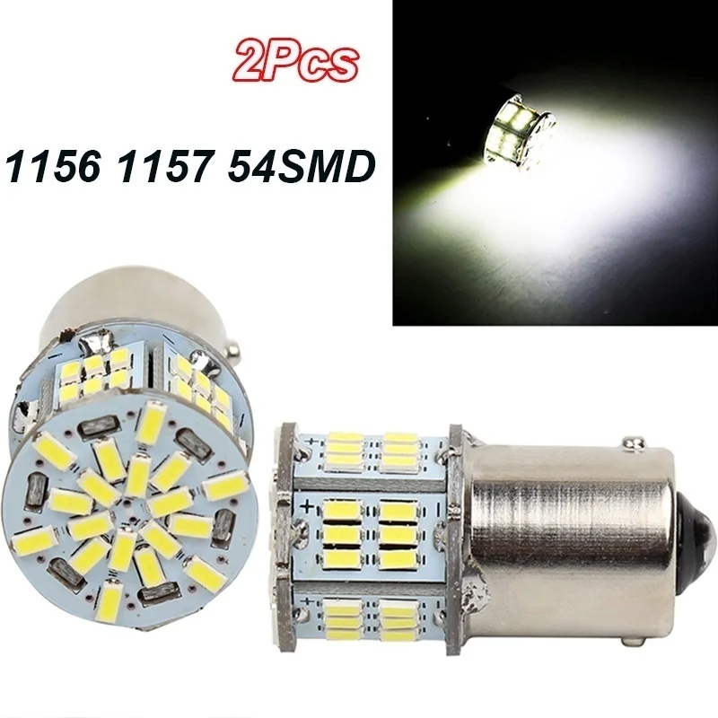 

2шт светодиодные автомобильные светодиодные лампы противотуманные фары 1156 BA15S P21W 3014 54SMD