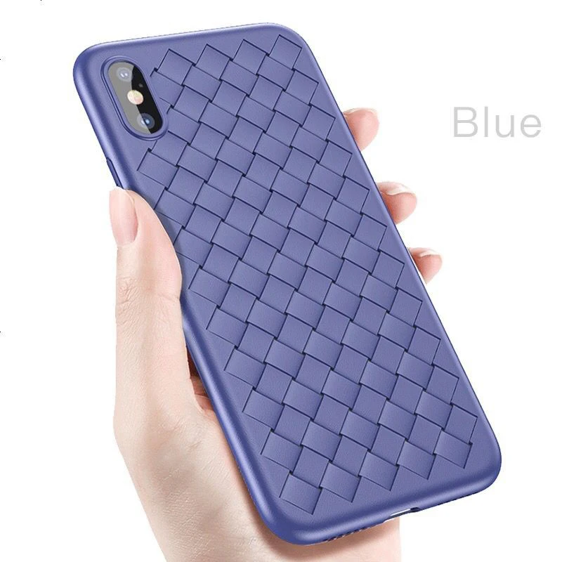 Тканый узор мягкий чехол для iPhone 6 6S plus 3 чистый цвет задняя 7 7S Plus X XS Max XR |