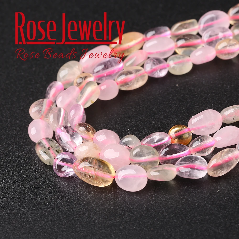 8-10mm Irregulary Pink Yellow Crystal Beads Natural Loose Stone Strand 15&quot Inches for Jewelry Making DIY Bracelet Necklace | Украшения