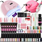 Набор полигелей для ногтей Phoenixy с 36 Вт80 Вт светодиодной лампой для ногтей, акриловый набор с высококачественной дрелью для ногтей 30 Вт, Полуперманентная фотография