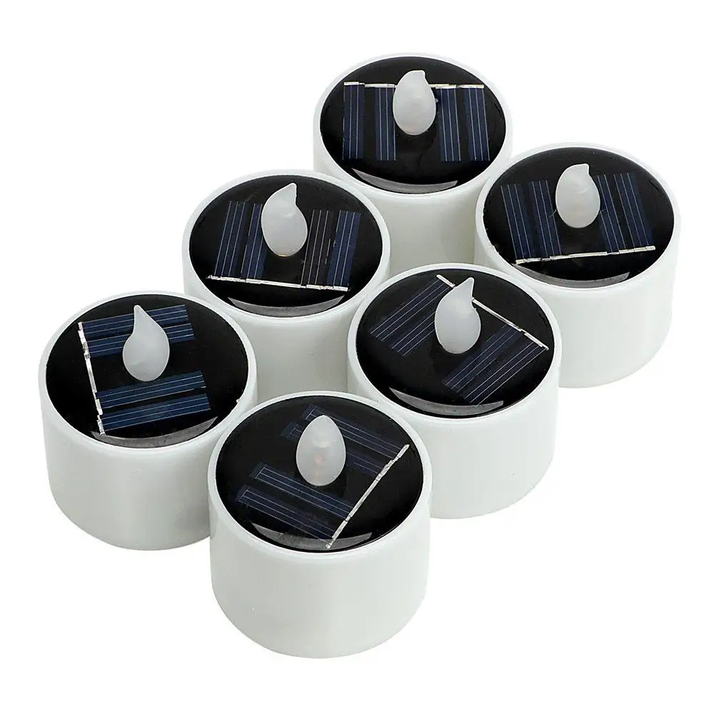 

LED Solar LED Tealight Candles Light Votive Wedding Flickering Christmas Decor Romantic Creative Electronic Best Gift Home