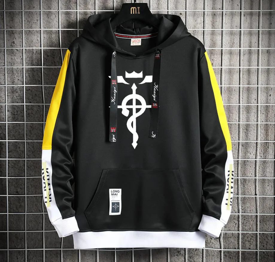 

Anime Fullmetal Alchemist Hoodie Men/Women Popular Harajuku Hoodeds Pullover Streetwear Casual Fake Two-Piece jacket coat