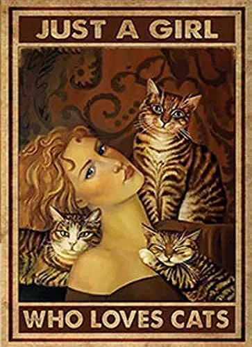 

Металлический плакат с надписью «заставляет меня чувствовать себя меньше», плакат с кошкой, постер с кошкой, милая кофейня, кухонный туалет ...