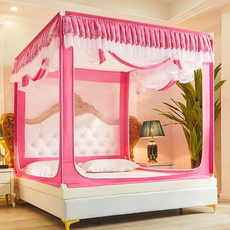 Günstig Doppel Bett Zipper Moskito Net Jurte Zubehör Faltbare Erwachsene Bett Baldachin Mädchen Zimmer Dekoration Mosquitera Cuna Schlafzimmer Zelt