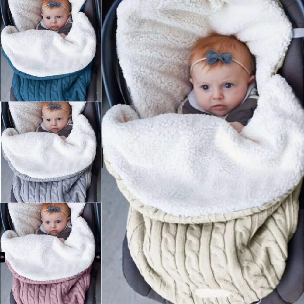 

Пеленка с капюшоном для новорожденных, детский зимний теплый спальный мешок, пеленальная коляска, постельное белье для мальчиков и девочек