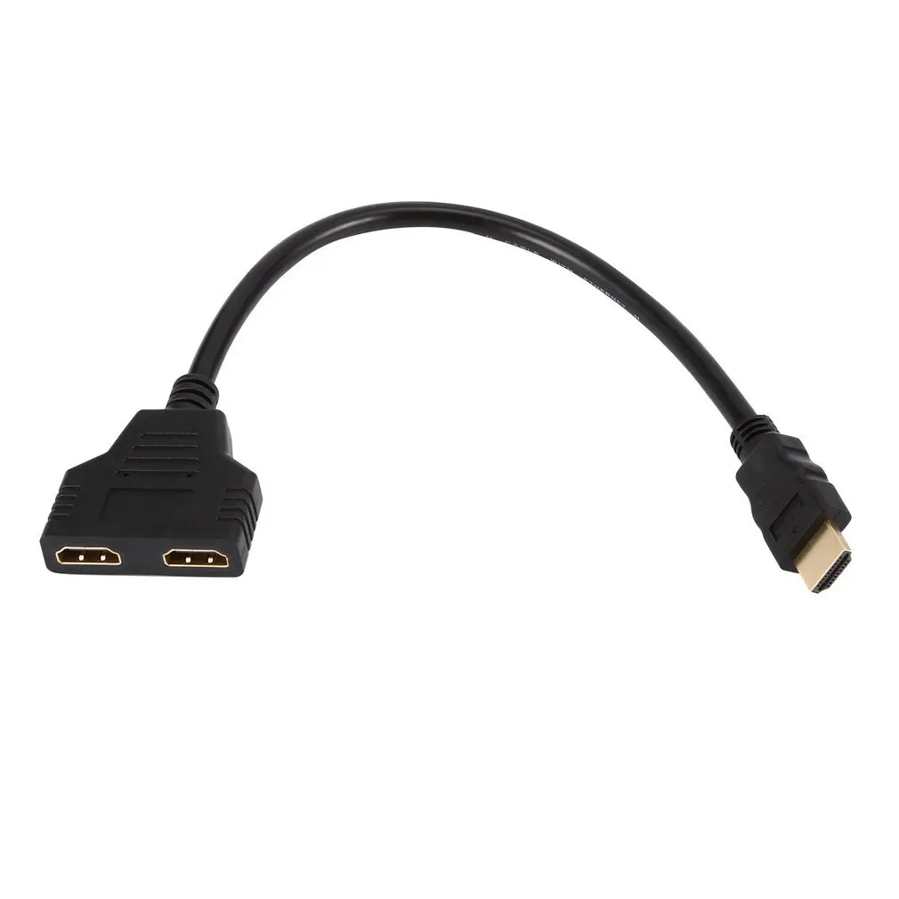 

Portable Cable HDMI-compatible Splitter Cable Male To Dual 2 Female Y Splitter Adapter in HDMI-compatible HD LED LCD TV 30cm