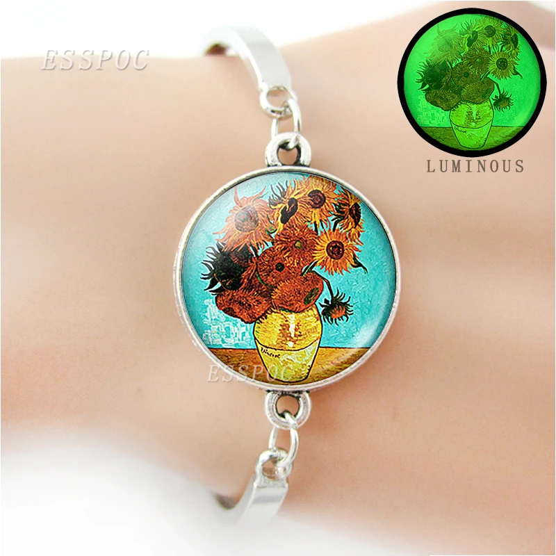 Металлический браслет с подсолнухами Ван Гога для мужчин и женщин модный