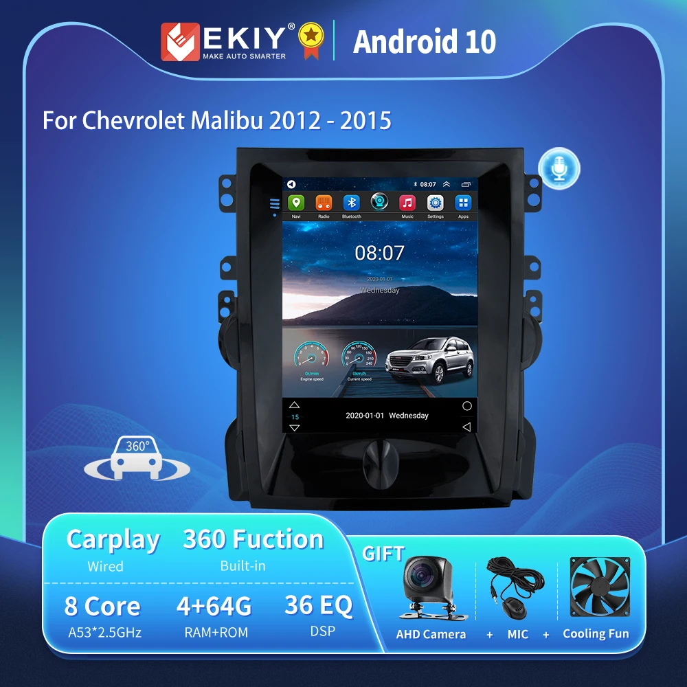 

EKIY для Chevrolet Malibu 2012 - 2015 автомобильный Радио Android 10 Tesla стиль плеер GPS Навигация стерео Мультимедиа DVD вертикальный