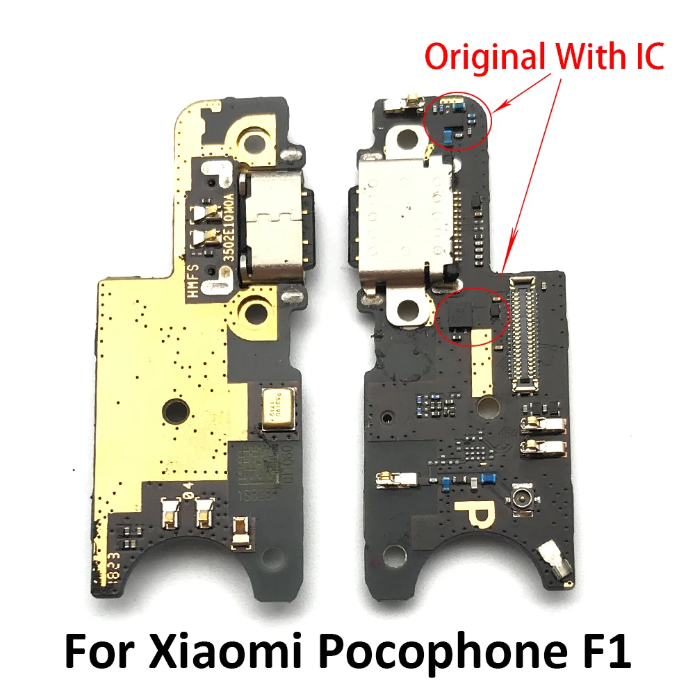 Conector de carga USB para Xiaomi Pocophone Poco F1, base de puerto con micr&oacute;fono, Cable flexible, Original-1