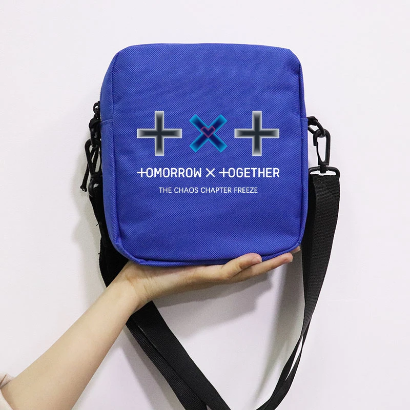 

Kpop TXT The Chaos Chapter Freeze Messenger Bag Mini Canvas Shoulder Bag Casual Street Zipper Purses Handbag Crossbody Women Bag