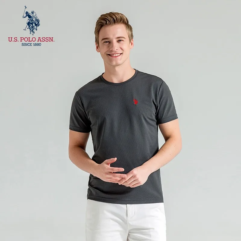 США POLO ASSN. Футболка мужская с круглым вырезом быстросохнущая дышащая однотонная