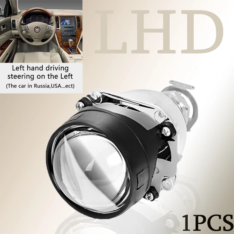 2,5 дюймов HID Bi-xenon LHD дальний и ближний свет Автомобильные фары модифицированный Стиль Мини H1 объектив проектора фары линзы использовать H1 лампы H4 H7 - Цвет: 1x Left Hand Driver