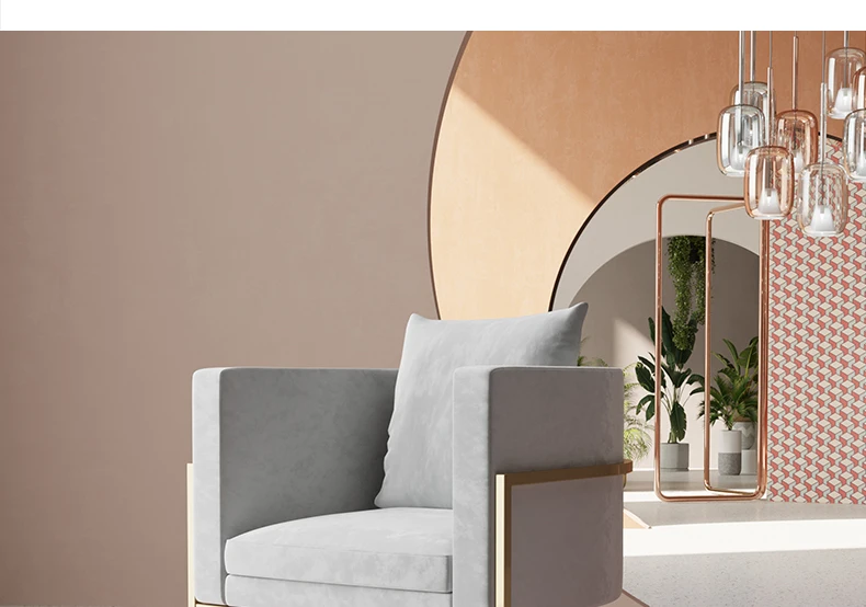 Диван одноместный диван современный модный дизайн ногтей магазин одежды кованый