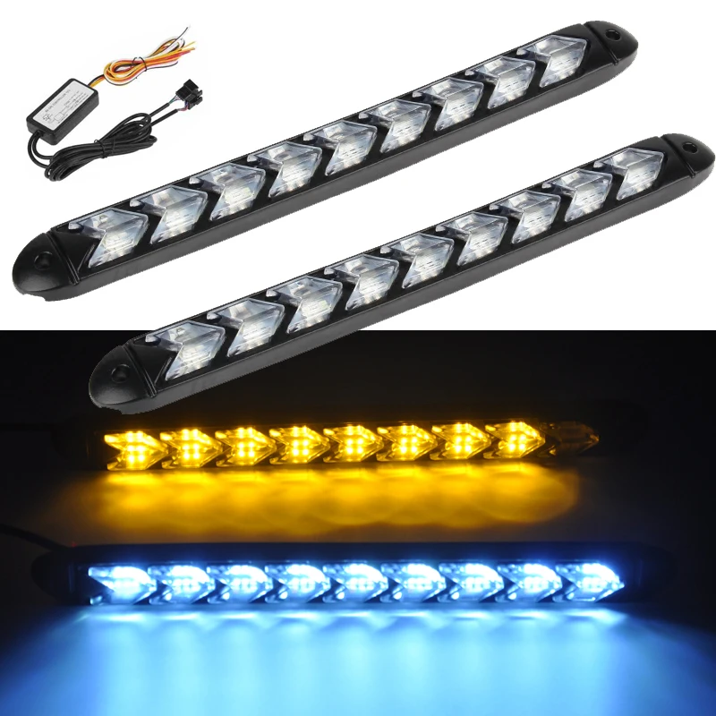 

2pcs Waterproof Car Led Switchback LED Daylight Headlight DRL Lamp Dynamic Sequential Turn Signal Daytime Running Lights