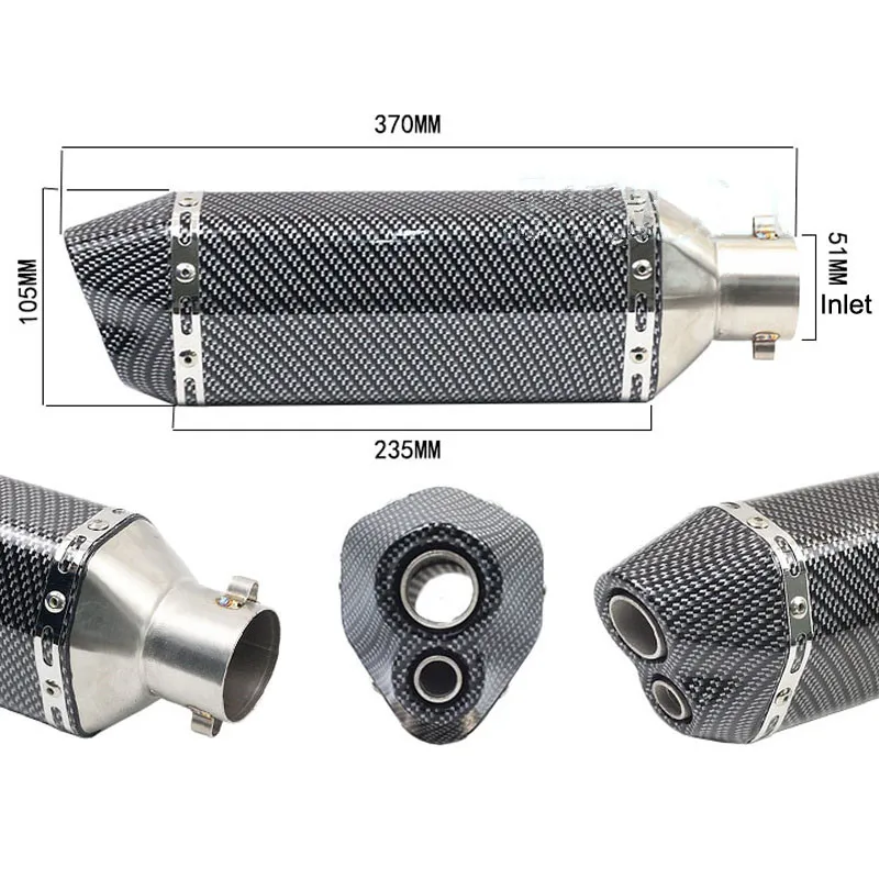 51mm Motorcycle Modify Exhaust pipe Muffler Carbon with DB killer for SUZUKI RM85 RM125 250 RMZ250 RMZ450 RMX250R S DRZ400R | Автомобили и