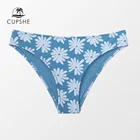 Женский купальник-бикини CUPSHE, с цветочным рисунком, низкая талия, Трусики средней длины, 2022 раздельные бразильские плавки-бикини