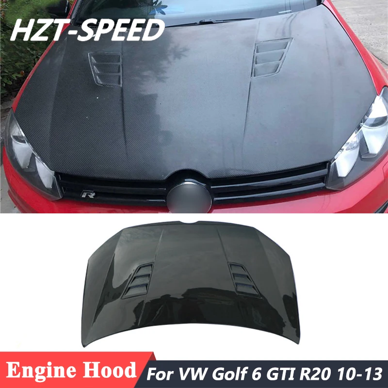 

Carbon Fiber Material Engine Cover Bonnet Hood For VW Golf 6 GTI R20 Car Body Kit Refitting 2010-2013