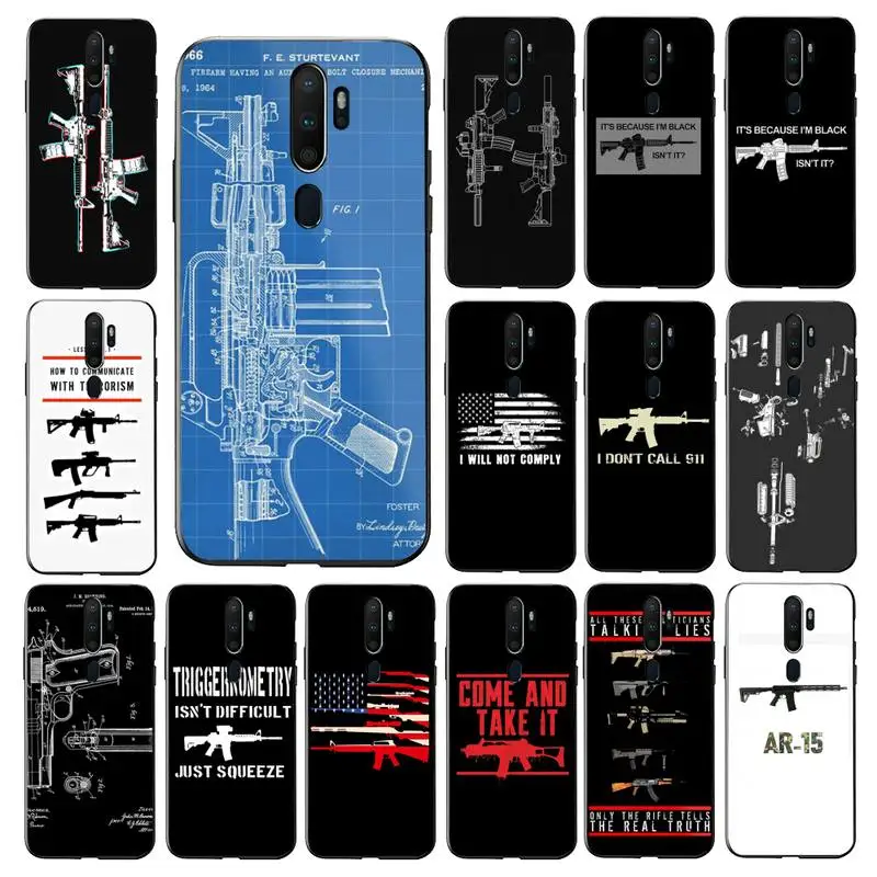 

FHNBLJ AR-15 Gun American Rifles Flag Phone Case for vivo Y91C Y11 17 19 53 81 31 91 for Oppo a9 2020