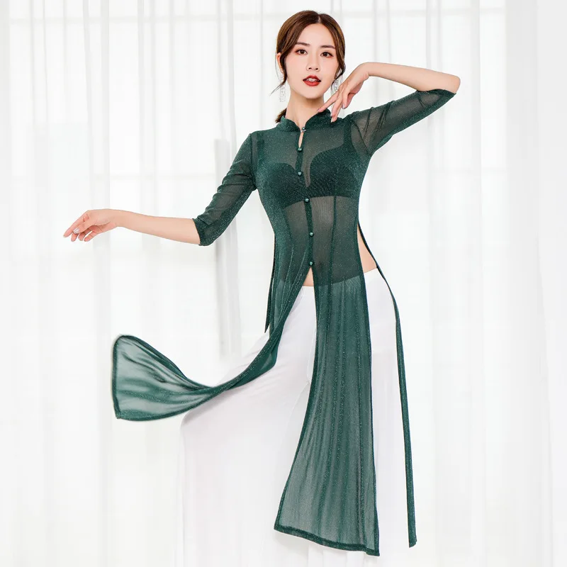 2019 Adult Lady women Belly Dance Costume Oriental bellydance Practice 2pcs set Long top+ Wide leg Pants Bellydancing Wear | Тематическая