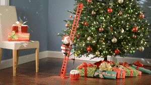 Забавная Рождественская игрушка Санта-Клаус подвесная лестница электрическая