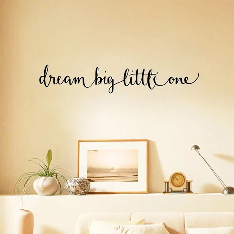 Виниловые Настенные стикеры Dream Big Little One с мотивирующей цитатой, настенные наклейки для детской комнаты, украшение для детской комнаты, настенные плакаты