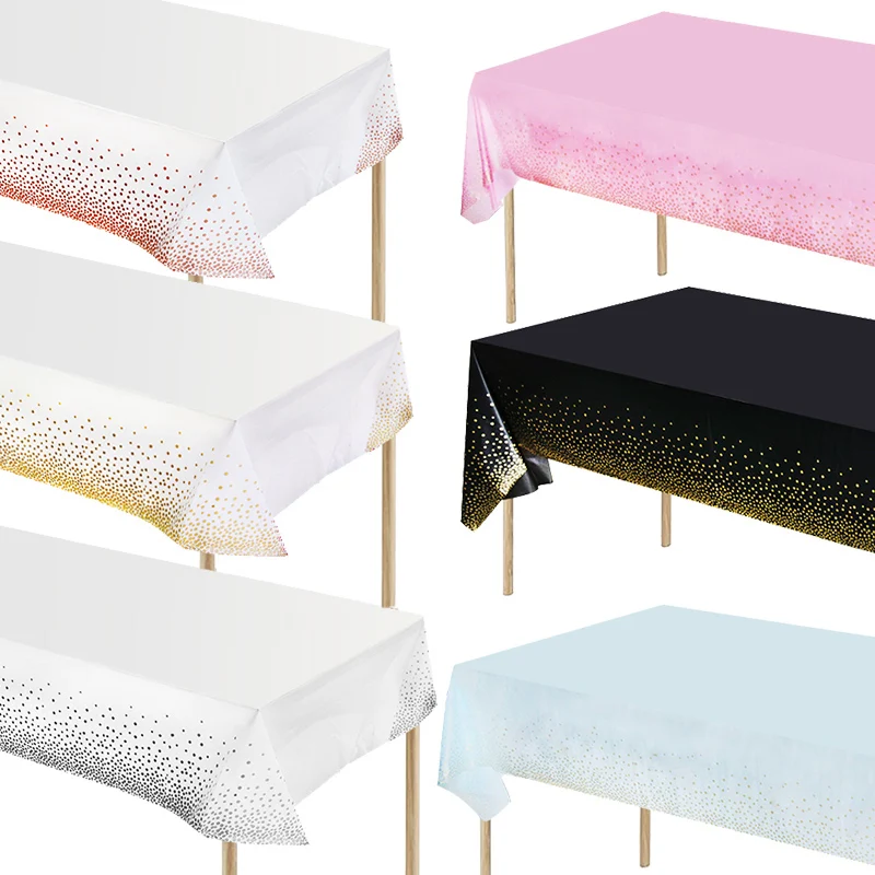 137*274 см пластиковая розовая Золотая точка скатерть с позолотой товары для дня