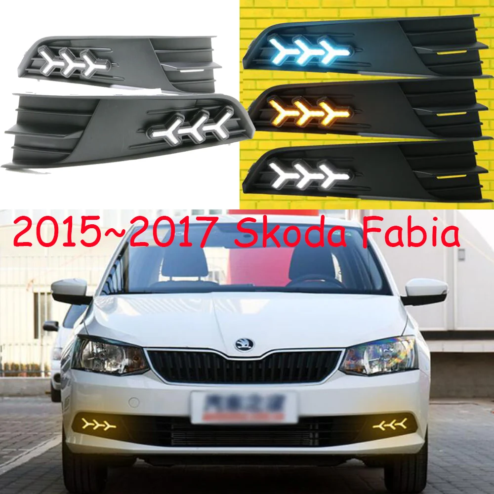 2015 ~ 2017 год автомобильный бампер для Skoda Fabia Дневной светильник автомобильные