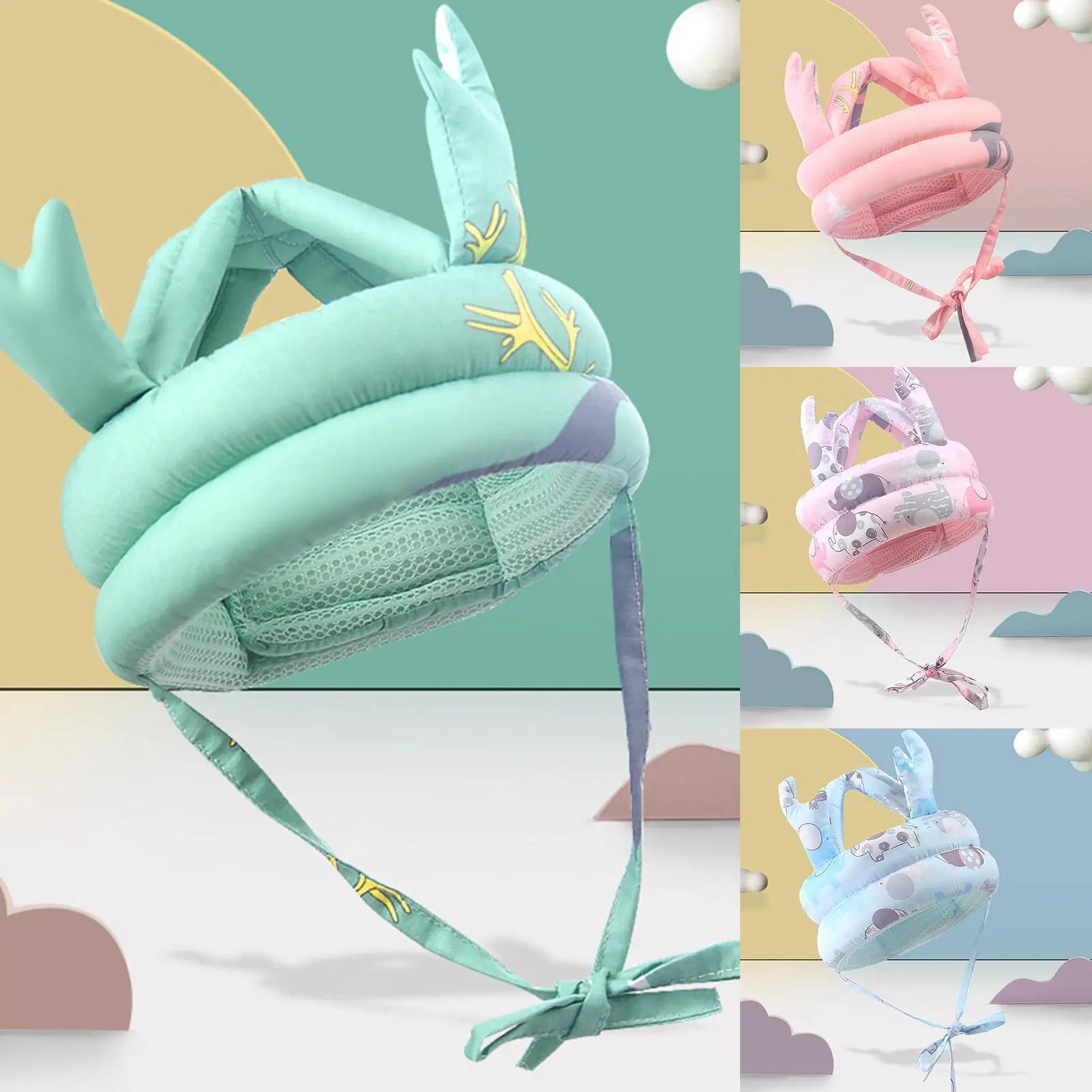 

Детская шапка для малыша Защитная панель для предупреждения столкновений, детский головной убор, кепка бейсболка Безопасность шлем мягкая ...