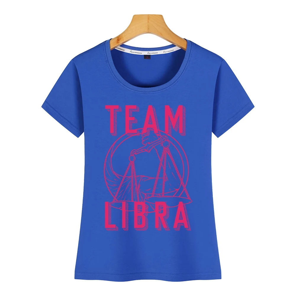 Tops T Shirt Women team libra star sign constellation Funny Harajuku Custom Female Tshirt | Женская одежда