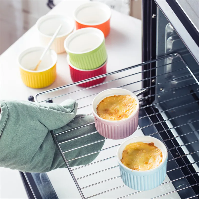 Японское керамическое суфле чаша для выпечки пудинга конфетных цветов печь