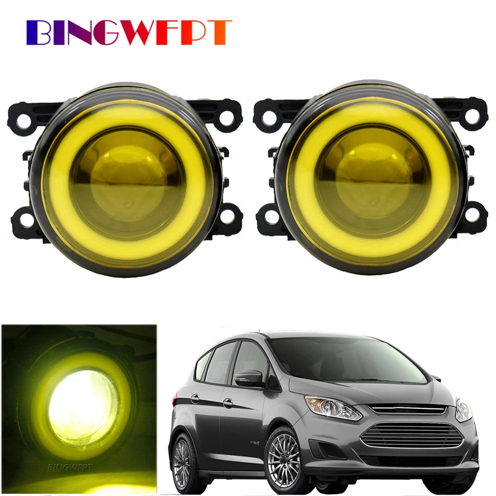

2 Pieces Car Front Bumper Fog Light LED Angel Eye Daytime Running Light DRL For Ford C-Max 2 II MPV 2010-2015