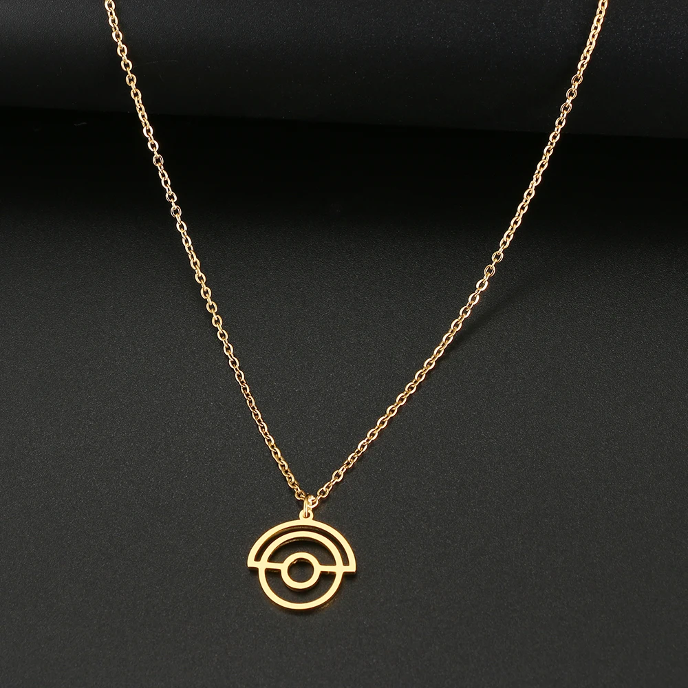

Stainless Steel Necklaces Japanese Anime Geometry Pendant Chain Charm Accessories Choker Necklace For Women Jewelry Party Gifts