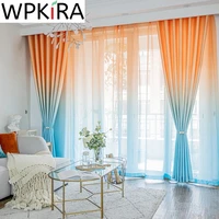 2021 colorful gradient curtain for girls bedroom living room fashion modern thick blackout window drapes tulle cortinas zh041e