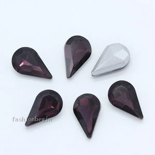 violet 30p 5x8 мм каплевидный цвет точка фольгированный назад стеклянный модный Камень Кристалл Стразы капелька дизайн ногтей украшения ювелирных изделий - Цвет: violet