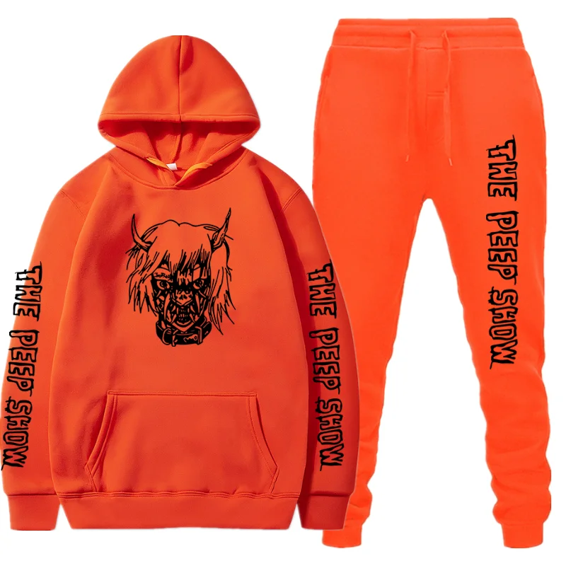 

2021 New Brand Lion Head Clothing Men's Fashion Tracksuit Casual Sportsuit Men Hoodies Sweatshirts Sportswear Coat+Pant Men Set