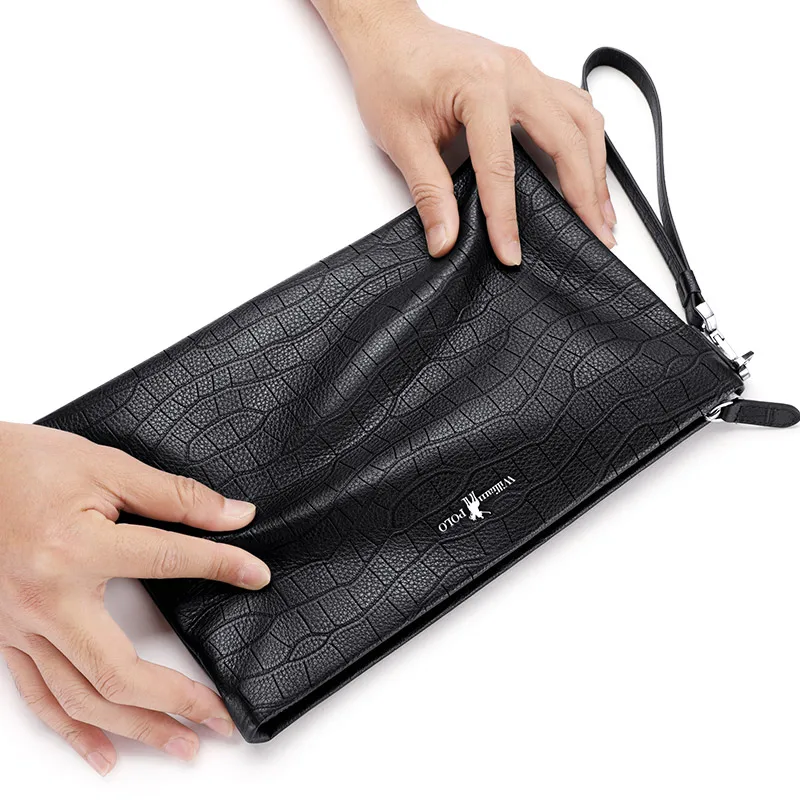 Сумка WILLIAMPOLO мужская на молнии элегантный кошелек из мягкой кожи большой