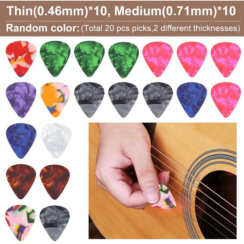 Аксессуары для гитары 17 медиаторов пальцев 20 и 8 акустической 45 шт.|Медиатор| |