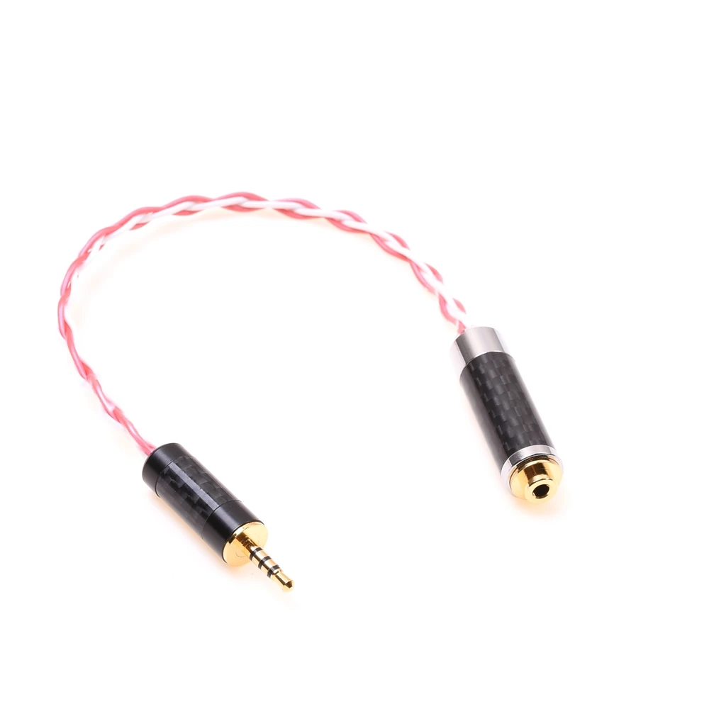 2.5mm Male to 2.5mm Female Trrs Balanced Audio Adapter Silver Plated Cable Compatible for Astell&Kern AK240 AK380  FIIO